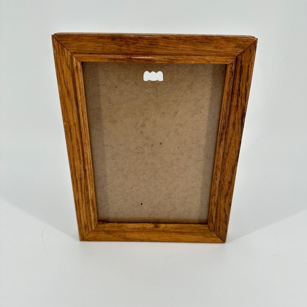 Vintage Solid Wood 5x7 Picture Frame Honey Oak Finish Wall Mount Tabletop